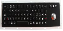 INT-CTR-K09-R01(S4YL) Промышленная клавиатура из нержавеющей стали, гальваническое покрытие из черного титана, с трекболом