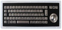 INT-CTR-K13-R01(S4) Промышленная клавиатура из нержавеющей стали, гальваническое покрытие из черного титана, с трекболом